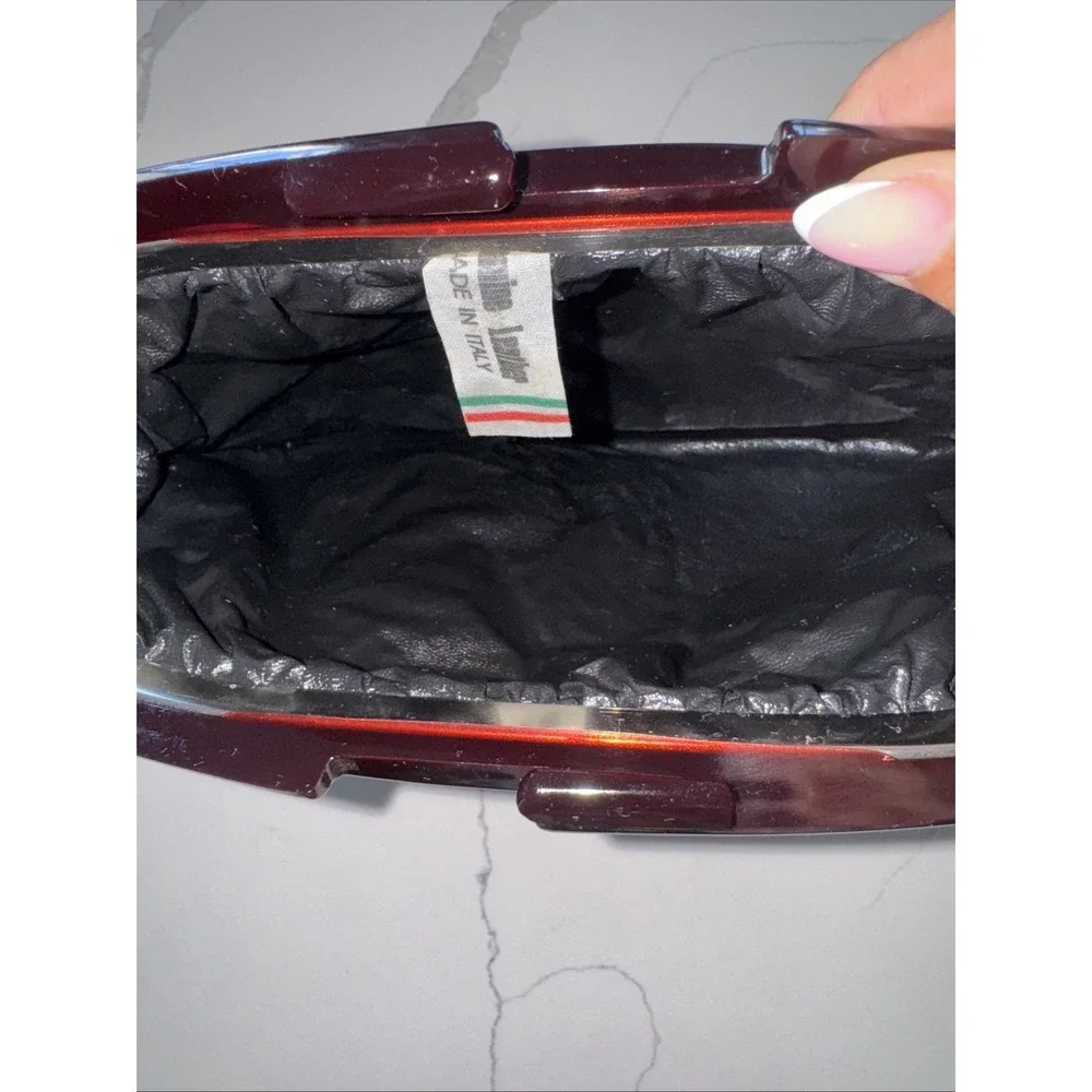 Vintage Unbranded, Italian leather clutch /chocolate Brown
